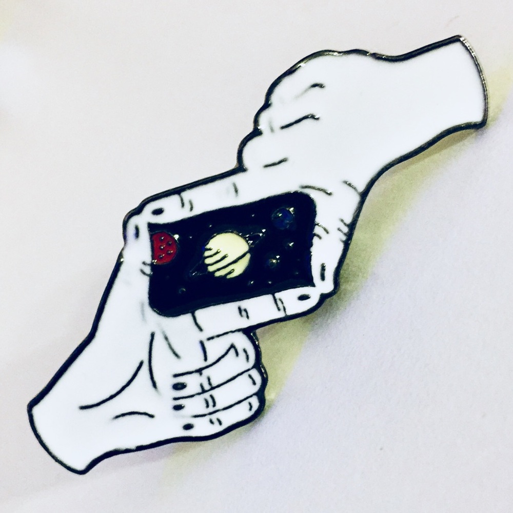 Quirky enamel pin